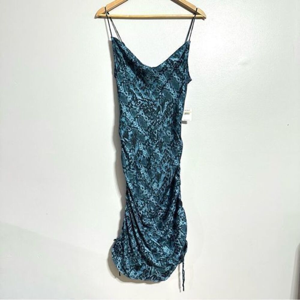 Free People Intimately Women Small Day Night Slip Dress Indigo Snakeskin 635B9